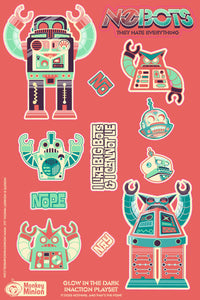 NoBots Glow in The Dark Vinyl Sticker Sheet