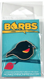 BORBS Red Winged Blackbird Wooden Pin