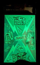 Load image into Gallery viewer, Blast-O Ray Guns Glow in The Dark Vinyl Sticker Sheet
