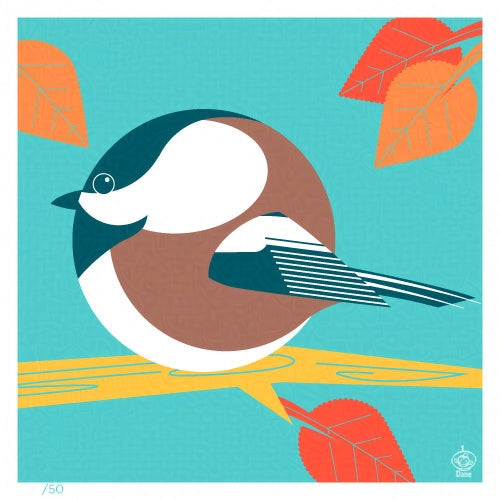 Chestnut Chickadee 4x4 Limited Edition Print