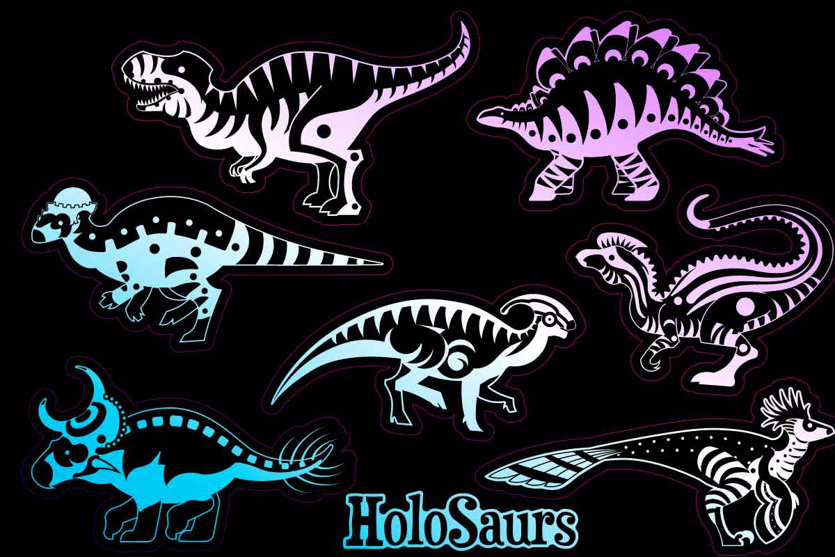 Holosaurs Holographic Vinyl Sticker Sheet