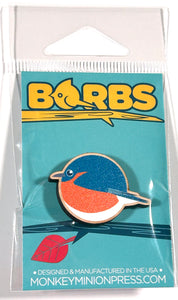 BORBS Mountain Bluebird Wooden Pin