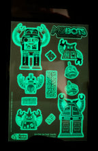 Load image into Gallery viewer, NoBots Glow in The Dark Vinyl Sticker Sheet
